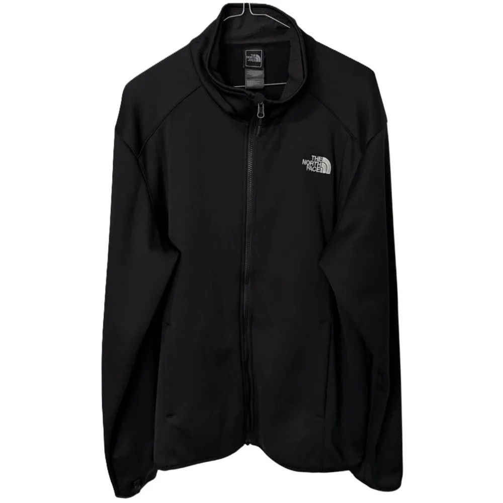 The North Face Softshell Jacket Men's Large Black Full Zip Fleece Lined SAME DAY